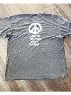 VTG Comfort Colors Make Music Not War Graphic T-shirt Peace Hippie Gray Size XXL